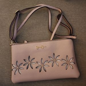Jessica Simpson Florence pink floral cutout crossbody purse